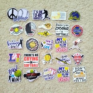 Colorful Softball Sticker Set